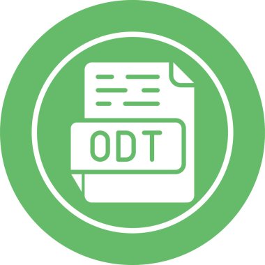 ODT file format icon, vector illustration