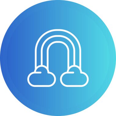 Rainbow bulutlar kutsal kişilerin resmi, vektör çizim ile 