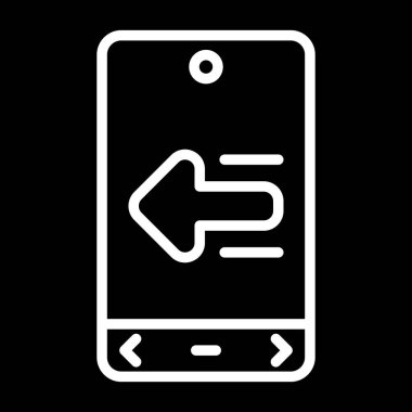 Sol oklu cep telefonu. Web simgesi vektör tasarımı