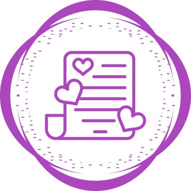 Romantik şiir ikonunun vektör illüstrasyonu