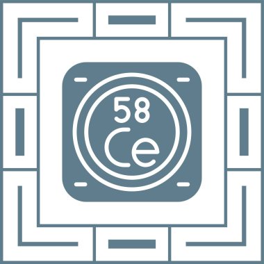 Periyodik tablonun kimyasal elementinin web illüstrasyonu