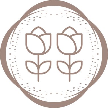 Gül web simgesi, basit vektör illüstrasyonu