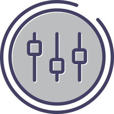 Müzik Eşitleyici Çember simgesinin vektör çizimi  