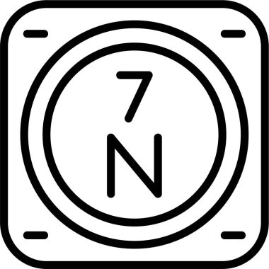 Nitrojen, N, kimyasal periyodik element simgesi. Periyodik tablonun kimyasal elementi