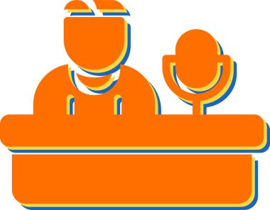 Podcast sunucu simgesinin vektör illüstrasyonu