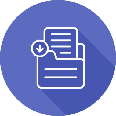 Belge İndirme Web simgesi vektör çizimi