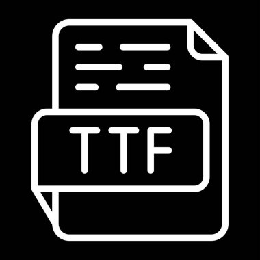 TTF dosya biçimi simgesi, vektör illüstrasyonu