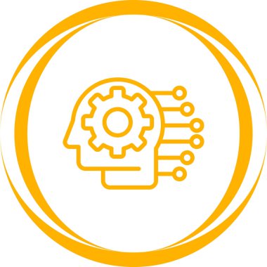 Makine öğrenme çizgisi simgesi, vektör illüstrasyonu 