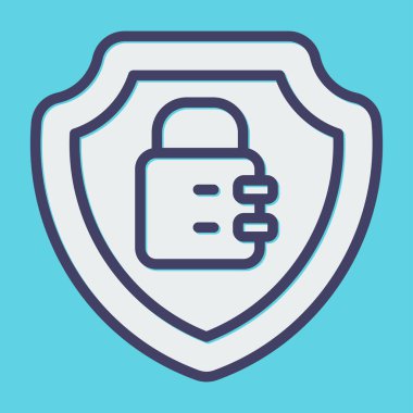 Bir kalkan simgesinin vektör illüstrasyonu