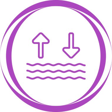 Dalgalar yukarı ve aşağı oklarla. Web simgesi basit illüstrasyon