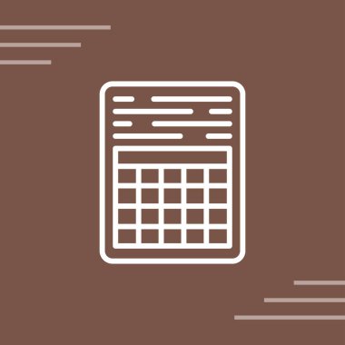 Hesap makinesi simgesi, basit vektör çizimi. Muhasebe sembolü. vektör illüstrasyonu