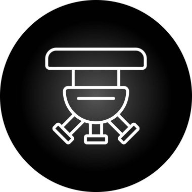 mikroskop mercek simgesi, web illüstrasyonu basit tasarım