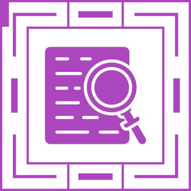 Büyüteç simgesi ile Belgenin vektör illüstrasyonu