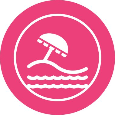 Plaj simgesinin vektör illüstrasyonu