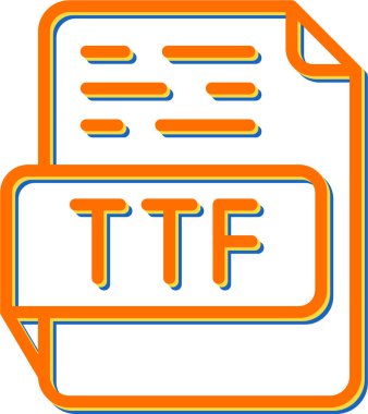 TTF file format icon, vector illustration clipart