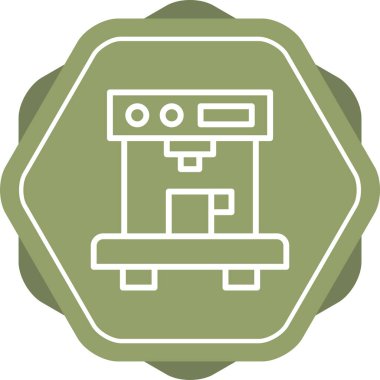 Kahve Makinesi web simgesi, basit vektör illüstrasyonu