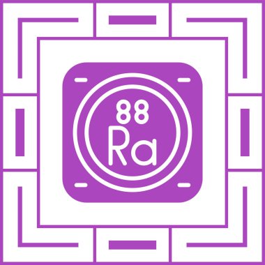 radyum kimyasal element simgesi web basit illüstrasyon