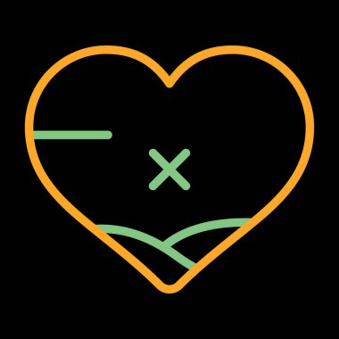 kalp ağı simgesi basit illüstrasyon 