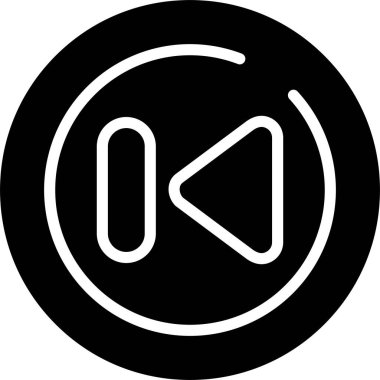 vector illustration,  Rewind Circle Icon