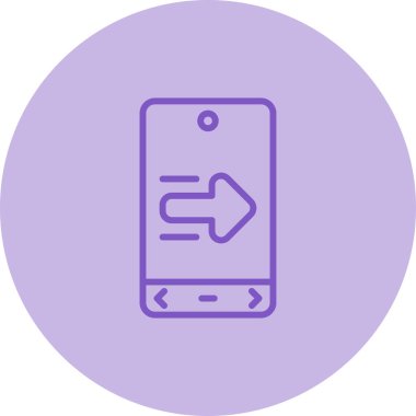 Sağ oklu cep telefonu. Web simgesi vektör tasarımı