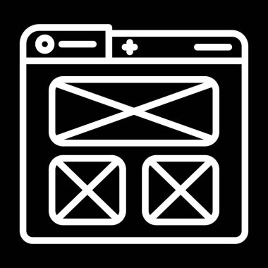 Ui Tasarım simgesi, web sitesi tasarımı ve vektör illüstrasyonu