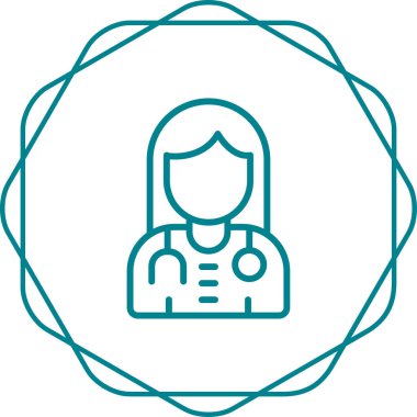 Kadın doktor web simgesi, illüstrasyon 