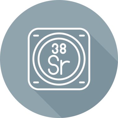 Stronsiyum kimyasal element simgesi beyaz arkaplanda izole edildi 