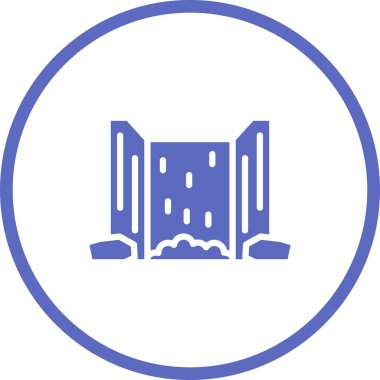 Şelale doğa simgesi, vektör illüstrasyonu