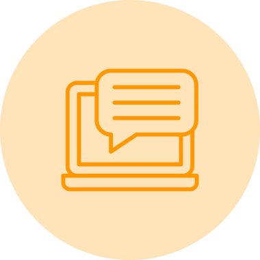 Canlı sohbet. Web simgesi vektör illüstrasyonu