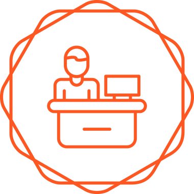 Yardım masası servis simgesi, vektör illüstrasyonu 