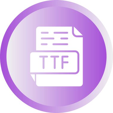 TTF file format icon, vector illustration clipart