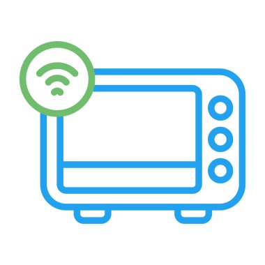 Smart Oven web simgesi, basit vektör illüstrasyonu
