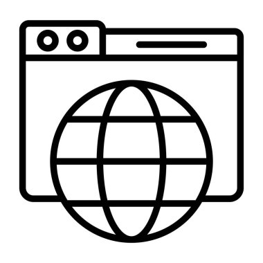 Web tarayıcı simgesi, vektör illüstrasyonu basit tasarım