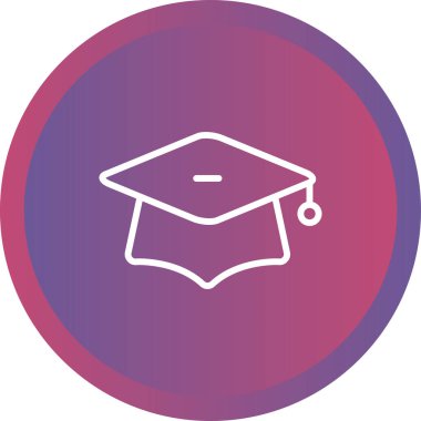 mezuniyet başlığı simgesi web basit illüstrasyon