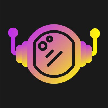 Astronot ya da kozmonot kask ikonu vektör çizimi. Beyaz üzerine izole edilmiş bilim alanı galaksisinin basit etiket logosu.