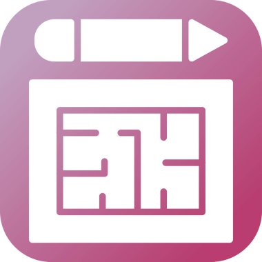 Blueprint web simgesi, basit illüstrasyon