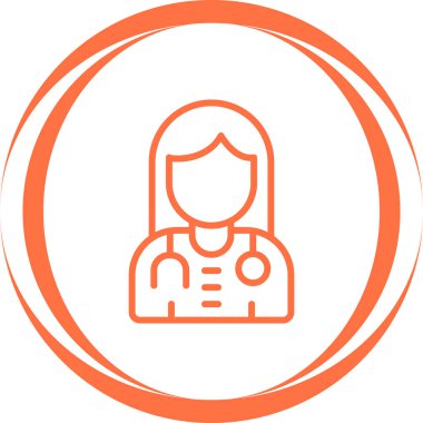 Kadın doktor web simgesi, illüstrasyon 
