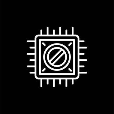 Çip web simgesi, basit vektör illüstrasyonu