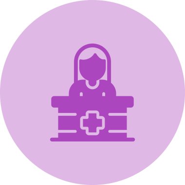 Klinik ikon vektör illüstrasyonunda resepsiyonist