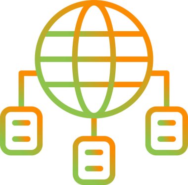 Servis simgesi olarak ağ, vektör illüstrasyonu 