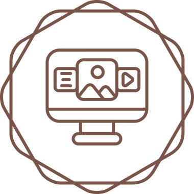 bilgisayar ekranı simgesi, vektör illüstrasyonu basit tasarım