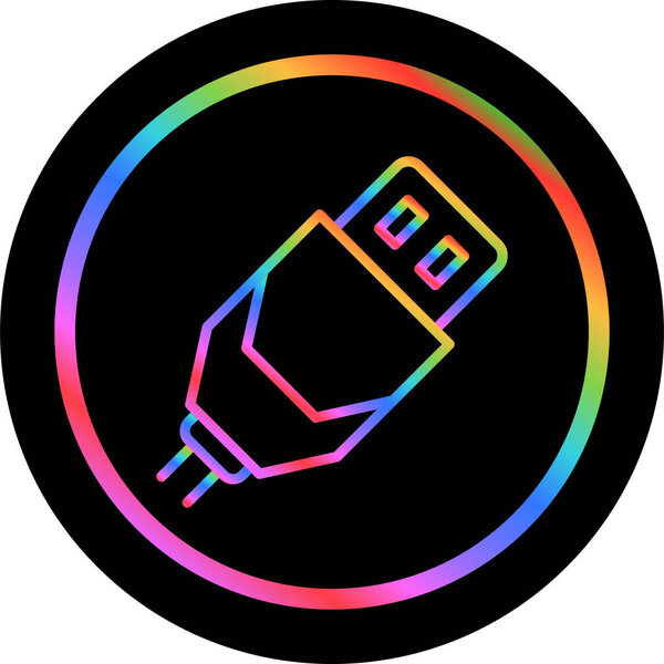иконка кабеля USB, векторная иллюстрация простая конструкция