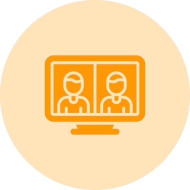 Telepresence simgesinin vektör illüstrasyonu 