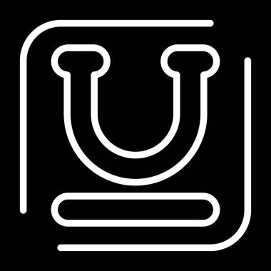 Altı çizili simge düz ve basit set tasarımı