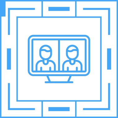 Telepresence simgesinin vektör illüstrasyonu 