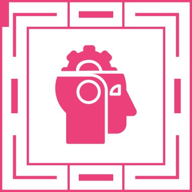 Yapay Zeka web simgesi, basit vektör illüstrasyonu