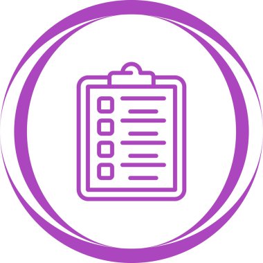 Pano kontrol listesi. Web simgesi basit illüstrasyon