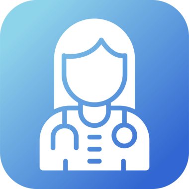 Kadın doktor web simgesi, illüstrasyon 