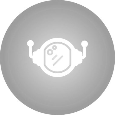 Astronot ya da kozmonot kask ikonu vektör çizimi. Beyaz üzerine izole edilmiş bilim alanı galaksisinin basit etiket logosu.