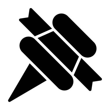 Kurdeleli Pushpin. Web basit illüstrasyonu
